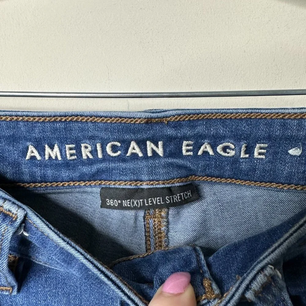 American Eagle Blue Hi-Rise Jegging Jeans Women's 2 Regular - Picture 2 of 5